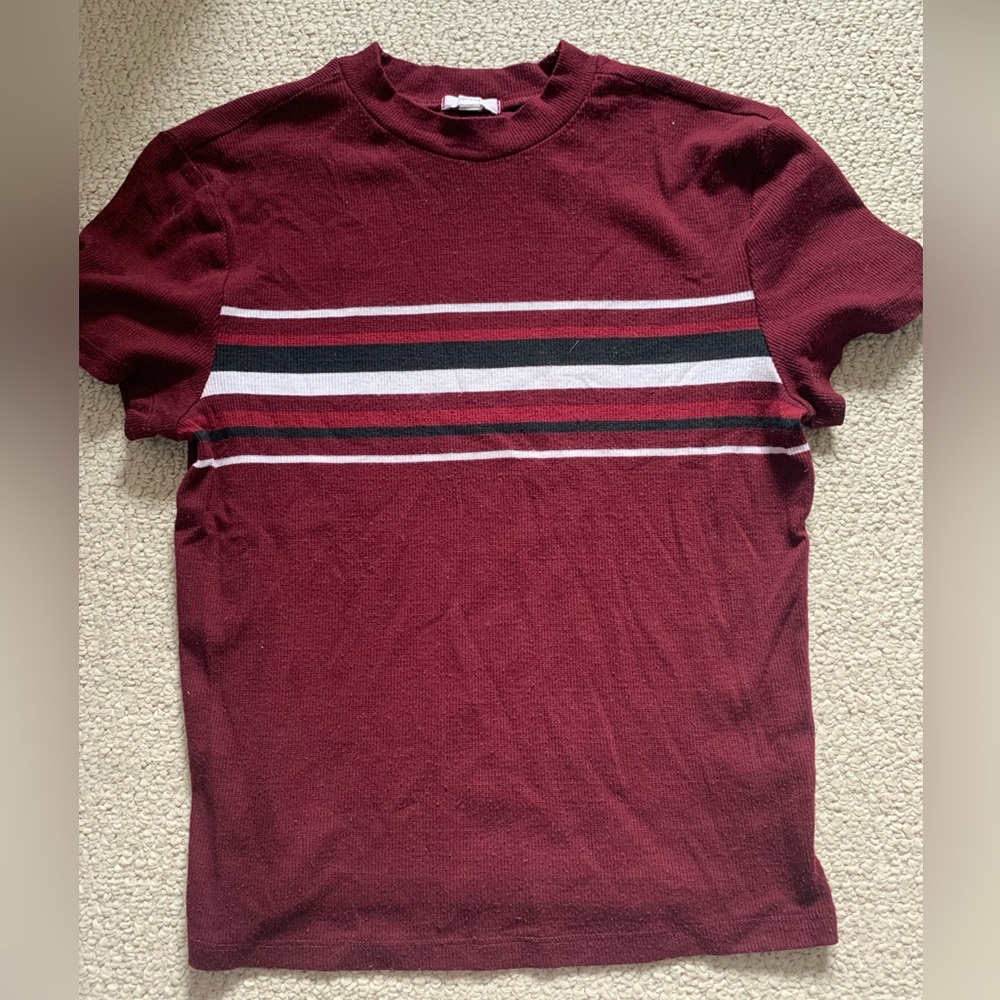 Women’s Maroon Burgundy Striped Shirt